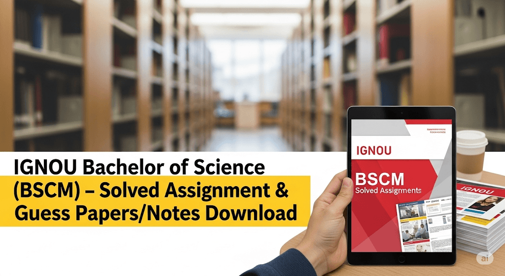 IGNOU Bachelor of Science (BSCM) – Solved Assignment & Guess Papers/Notes Download