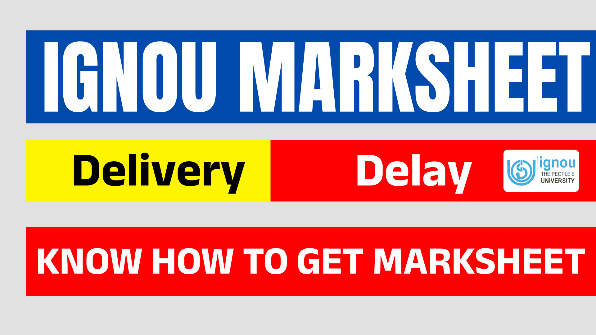 Red and Yellow Bold Typographic Youtube Thumbnail 4 IGNOU Marksheet Not Received? Here’s Why It’s Delayed and How to Get It Fast